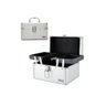 Maleta de Joias e Maquiagem Prata Csn-5131 Cisne Organizadora Profissional Completa Cor:prata;tamanh - 1