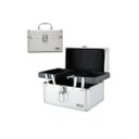 Ver imagem 1 de Maleta de Joias e Maquiagem Prata Csn-5131 Cisne Organizadora Profissional Completa Cor:prata;tamanh