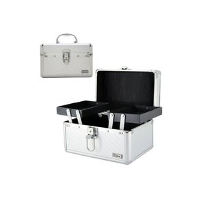 Maleta de Joias e Maquiagem Prata Csn-5131 Cisne Organizadora Profissional Completa Cor:prata;tamanh