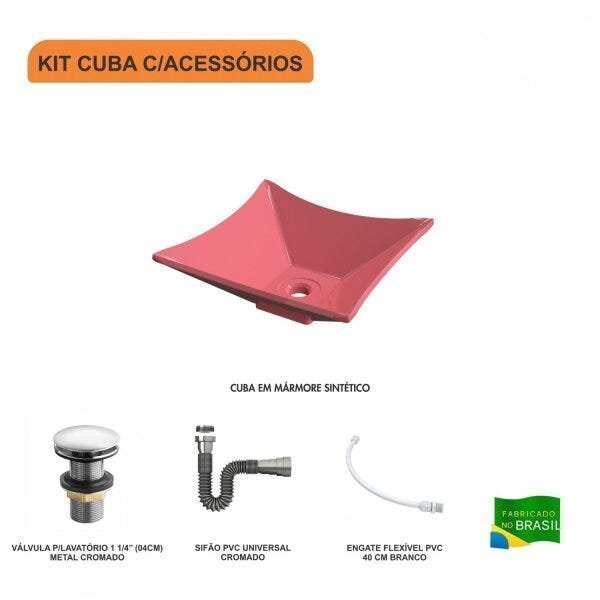 Kit Cuba L30 com Válvula Click 1 1/2" + Sifão Cromado e Flexível Compace - 3