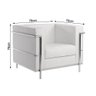 Poltrona Le Corbusier Cromado em Sintético Branco - 2
