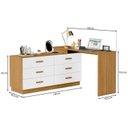 Ver imagem 3 de Conjunto Escritório 2 Peças Escrivaninha Mesa Leonie c/Cômoda e Cadeira Diretor Tela Yescasa Marrom/