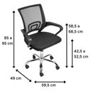 Ver imagem 5 de Conjunto Escritório 2 Peças Escrivaninha Mesa Leonie c/Cômoda e Cadeira Diretor Tela Yescasa Marrom/