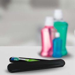 Kit 2 Porta Escova Dental Preto Plástico - 3