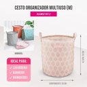 Ver imagem 2 de Cesto para Roupa Suja/ Brinquedos Tecido (m) - Linha Loft Pink
