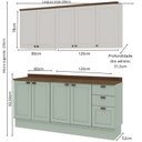 Ver imagem 4 de Cozinha Modulada 4 Peças com 2 Aéreos e 2 Balcões 100% Mdf Portas Americanas Provençal Iluminata