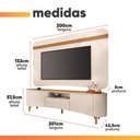 Ver imagem 3 de Rack Bancada com Painel para TV até 80 Polegadas 2m Delta Off White - Madeirado