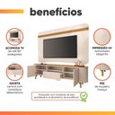 Ver imagem 5 de Rack Bancada com Painel para TV até 80 Polegadas 2m Delta Off White - Madeirado