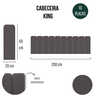 Cabeceira King Linho 200x60 Cama Box Modulada Arredondada Chumbo - 6