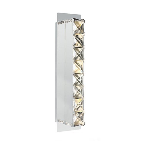 Arandela Retangular Cromada com Cristais Âmbar LED 5W 2700K Bivolt Starlux