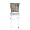 Ver imagem 4 de 2 Cadeiras Branca para Mesa Hawai Avelã Assento Floral:floral Areia