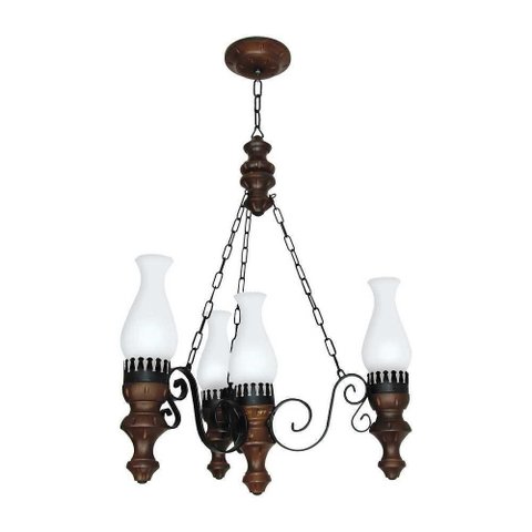 Lustre Rústico Envelhecido 4 Lâmpadas 804e