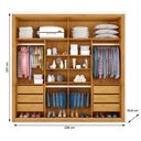 Ver imagem 6 de Guarda Roupa Casal 100% Mdf 2 Portas 6 Gavetas - Sevilha- Peroba