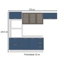 Ver imagem 4 de Cozinha Compacta Amara 8 Portas 4 Gavetas com Vidro Azul/branco - Politorno