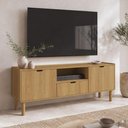 Ver imagem 1 de Rack para Sala de Estar TV 75 Polegadas 180cm Orgânico Nordic A03 Hanover Roble - Lyam Decor