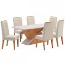 Ver imagem 2 de Mesa de Jantar 6 Lugares Poliana Mel/Blonde/Nude - Panorama Móveis