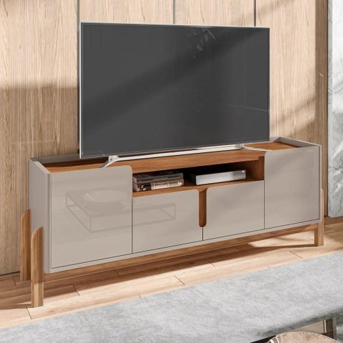 Rack para TV Rack para TV Manchester Off White Cedro 190cm MDP com Pés Casa D Móveis