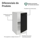 Ver imagem 2 de Balcão Agata 1 Porta MDP 40cm Branco e Preto Madesa