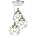 Ver imagem 1 de Lustre Pendente Triplo Esfera Aramado Escovado 15cm