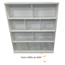 Estante Para Livros com 3 Prateleiras e 6 Divisórias MDF Branco - 2