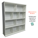 Ver imagem 4 de Estante para Livros com Prateleiras e Divisórias MDF Branco