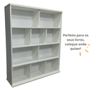 Ver imagem 3 de Estante Para Livros com 3 Prateleiras e 6 Divisórias MDF Branco
