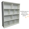 Estante Para Livros com 3 Prateleiras e 6 Divisórias MDF Branco - 3