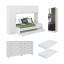 Ver imagem 2 de Quarto Infantil Modulado Bicama com Guarda-Roupa e Colchão/Cômoda/Sapateira Pulse Multimóveis
