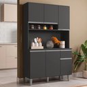 Ver imagem 2 de Kit Cozinha Compacta 105cm com 6 Portas 1 Gaveta Márcia - Ajl Móveis - Cinza Escuro