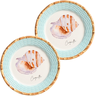 Kit Pratos de Sobremesa de Cerâmica Coquille Concha 20cm 2 Peças - Azul - 1