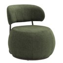 Ver imagem 1 de Poltrona Decorativa Greta Base Giratória Titânio Linho Bouclé Verde - Nexta Casa