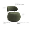 Ver imagem 3 de Poltrona Decorativa Greta Base Giratória Titânio Linho Bouclé Verde - Nexta Casa