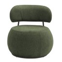 Ver imagem 6 de Poltrona Decorativa Greta Base Giratória Titânio Linho Bouclé Verde - Nexta Casa