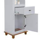 Ver imagem 5 de Estante Torre 02 Prateleiras 1 Gaveta 1 Porta Pés Luiz Xv 50104 - Off White/imbuia Glazer