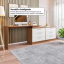 Ver imagem 5 de Escrivaninha em L com 6 Gavetas Flex Multimóveis Crrui-ESC006 Madeirado/Branco