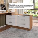 Ver imagem 6 de Escrivaninha em L com 6 Gavetas Flex Multimóveis Crrui-ESC006 Madeirado/Branco