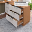 Ver imagem 3 de Escrivaninha em L com 6 Gavetas Flex Multimóveis Crrui-ESC006 Madeirado/Branco