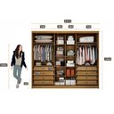 Ver imagem 4 de Guarda Roupa Casal Ripado com Espelho 3 Portas 8 Gavetas - Canastra-cumaru - Móveis Novo Horizonte