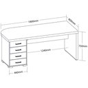 Ver imagem 3 de Mesa Executiva Atenas L Esquerda 4 Gavetas Telescópicas Nogal Preto Diretoria Escritório Luxo