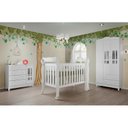 Ver imagem 1 de Quarto de Bebê Guarda Roupa 3 Portas Comoda Fraldário e Berço Ariel