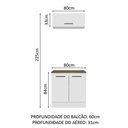 Ver mais imagens de Kit com Balcão e Armário Aéreo Multiuso 80cm Branco/rustic Agata Madesa Branco/rustic