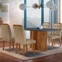 Ver imagem 1 de Sala de Jantar Mesa Olímpia 120CM MDF Canto Copo com 4 Cadeiras Carol Moderna