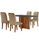 Ver imagem 2 de Sala de Jantar Mesa Olímpia 120CM MDF Canto Copo com 4 Cadeiras Carol Moderna