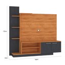 Ver imagem 3 de Estante Home para Tv 55 Polegadas com Nichos 2 Portas Havana