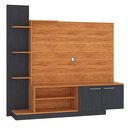 Ver imagem 4 de Estante Home para Tv 55 Polegadas com Nichos 2 Portas Havana