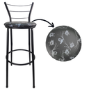 Ver imagem 1 de Banqueta Banco Alto Cozinha Alta Bar Bistro Area Americana:preto Floral