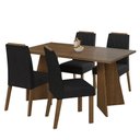 Ver imagem 2 de Conjunto Sala de Jantar Mesa Tampo de Vidro 4 Cadeiras Rustic/oxford Porto Madesa