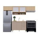 Ver imagem 2 de Cozinha Compacta 100 Mdf 4 Peças com Tampo e Vidro Canelado 280cm Duna Luciane Móveis