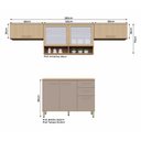Ver imagem 4 de Cozinha Compacta 100 Mdf 4 Peças com Tampo e Vidro Canelado 280cm Duna Luciane Móveis