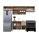 Ver imagem 3 de Cozinha Compacta 100 Mdf 4 Peças com Tampo e Vidro Canelado 280cm Duna Luciane Móveis